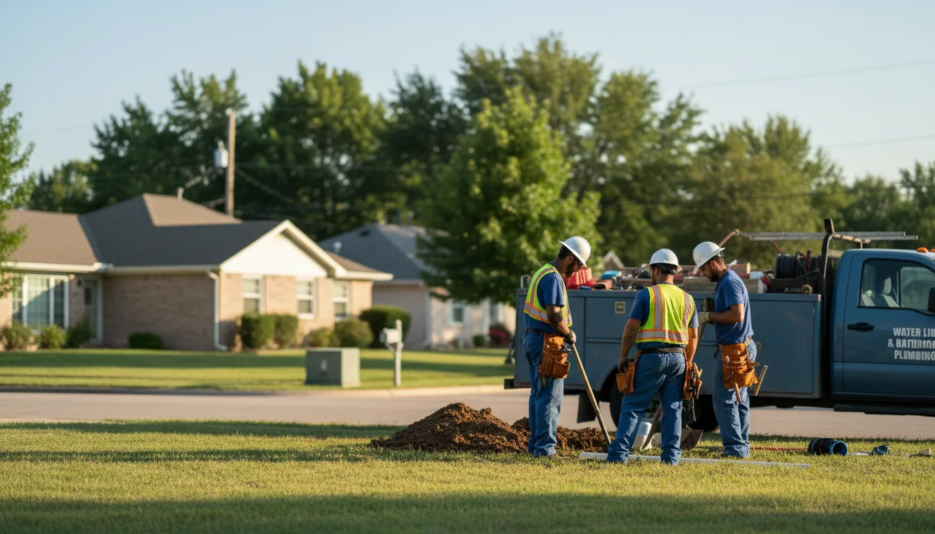 Residential water line and bathroom plumbing service in Independence, MO